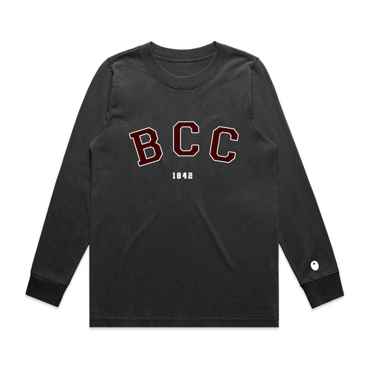 Bromsgrove Varsity Long Sleeve T-Shirt - Off Black