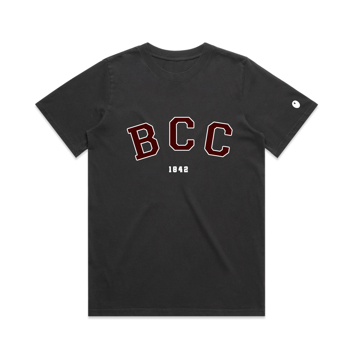Bromsgrove Varsity Short Sleeve Tee, Off Black