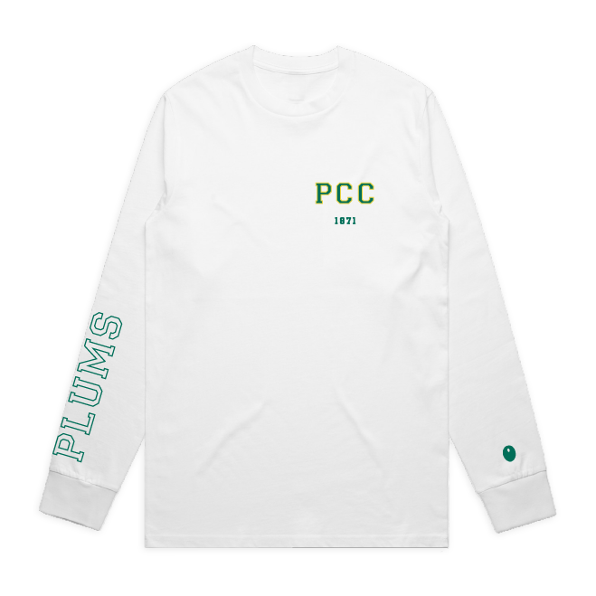 Pershore CC Plums Long Sleeve T-Shirt - White