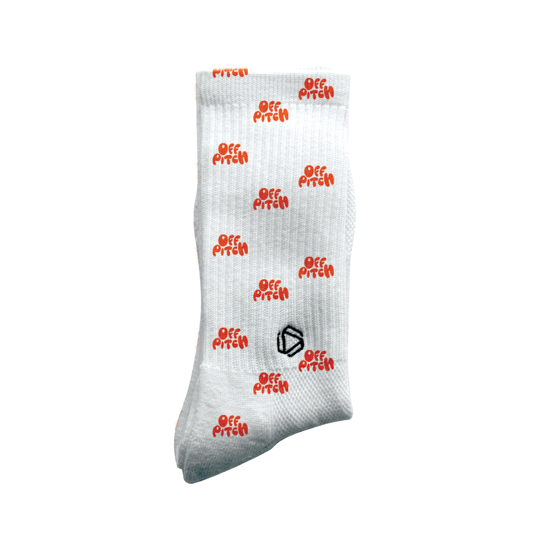 OffPitch X HEXXEE Socks - White / Blood Orange
