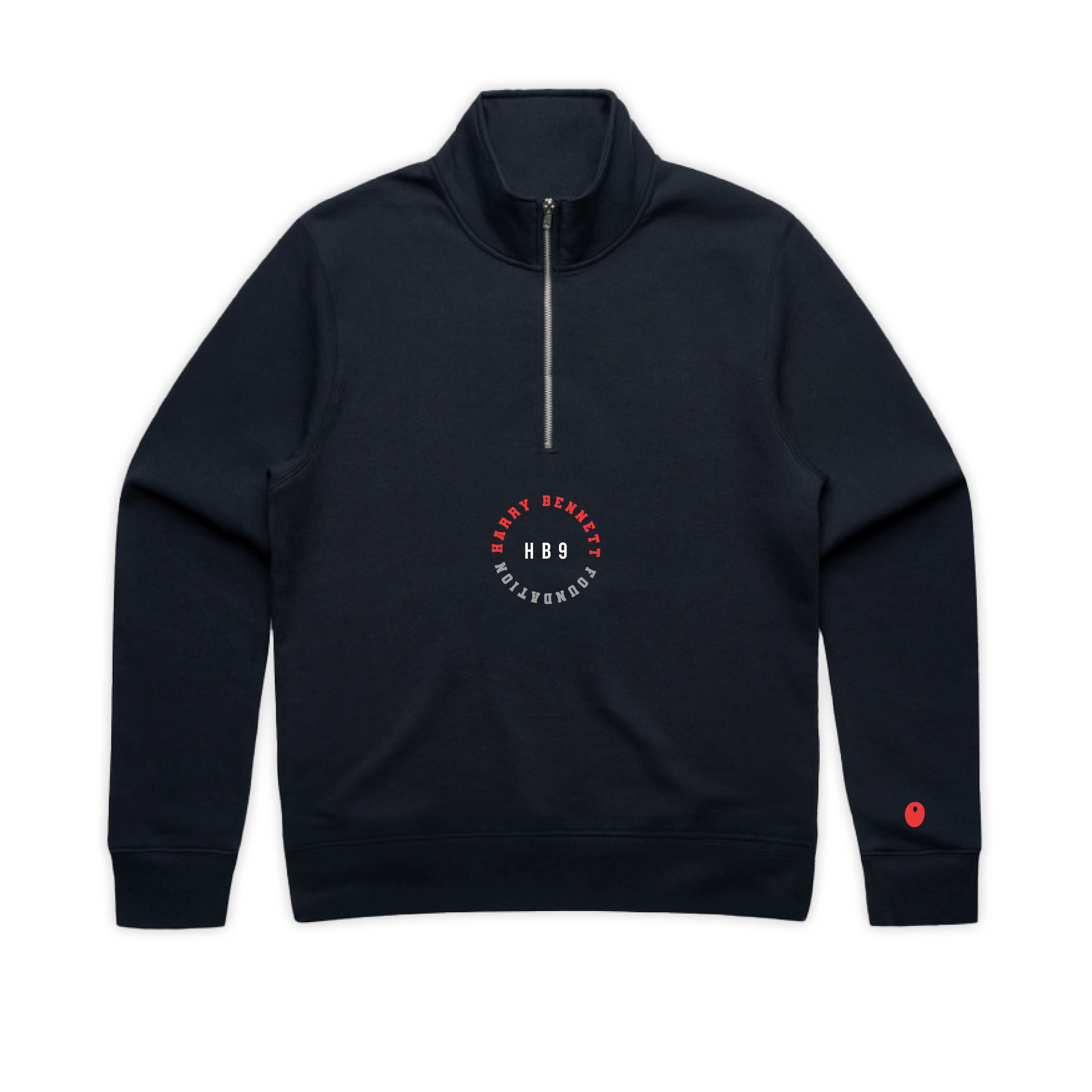 Harry Bennett Foundation Half Zip Sweatshirt - Navy