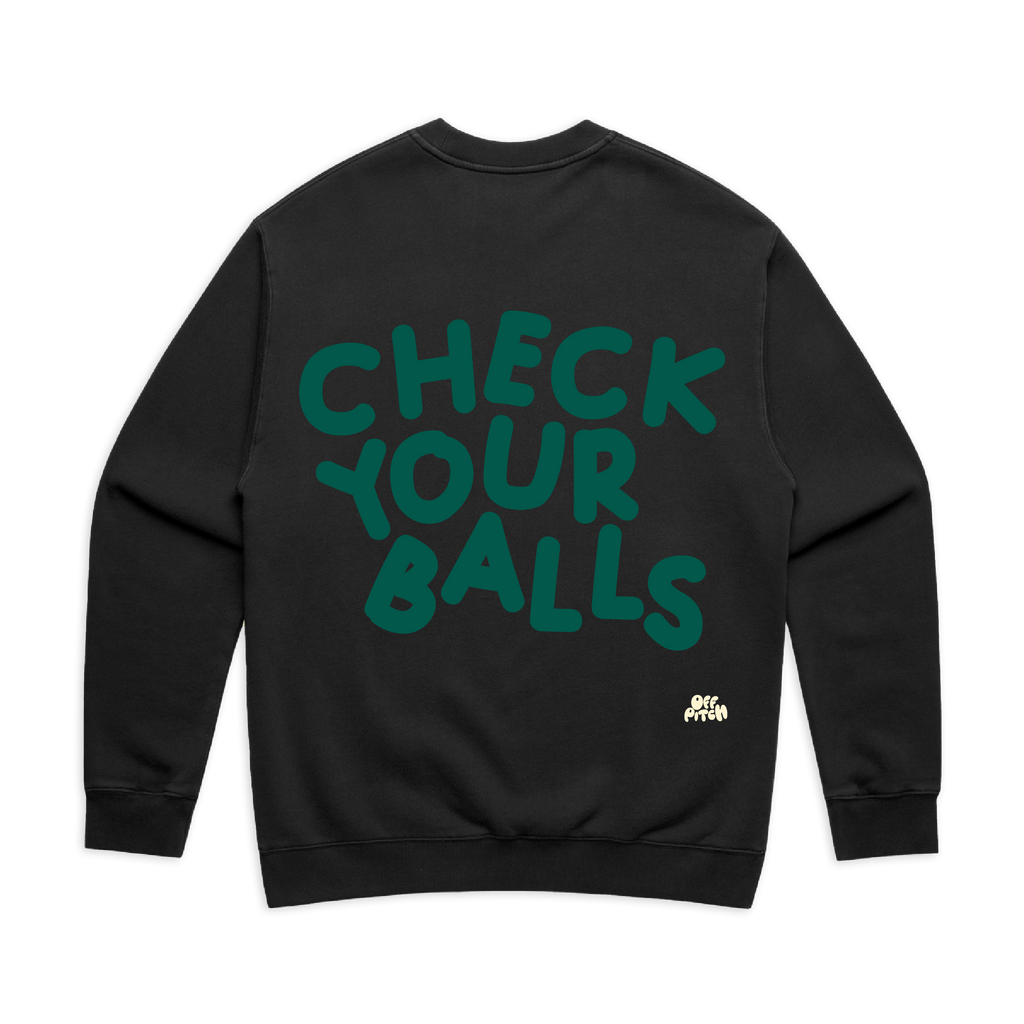 OffPitch X The OddBalls Foundation 'Check Your Balls' Sweatshirt - Off Black