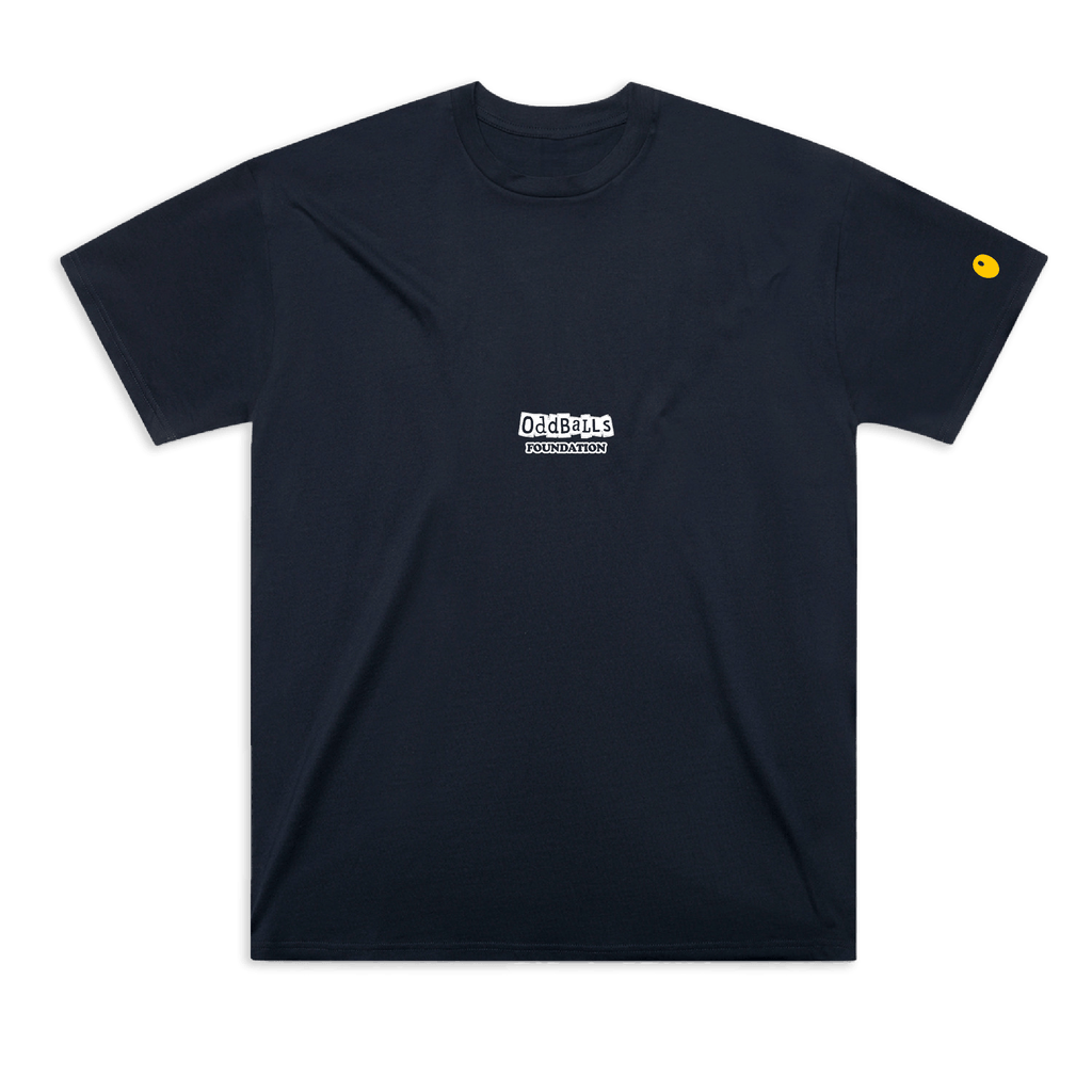 OffPitch X The OddBalls Foundation 'Check Your Balls' T-Shirt - Navy