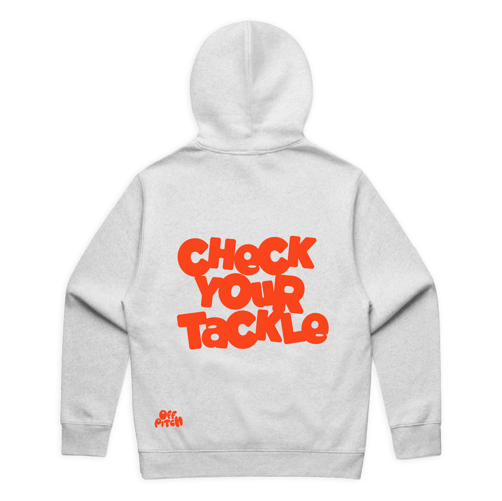 OffPitch X The OddBalls Foundation 'Check Your Tackle' Hoodie - Light Grey