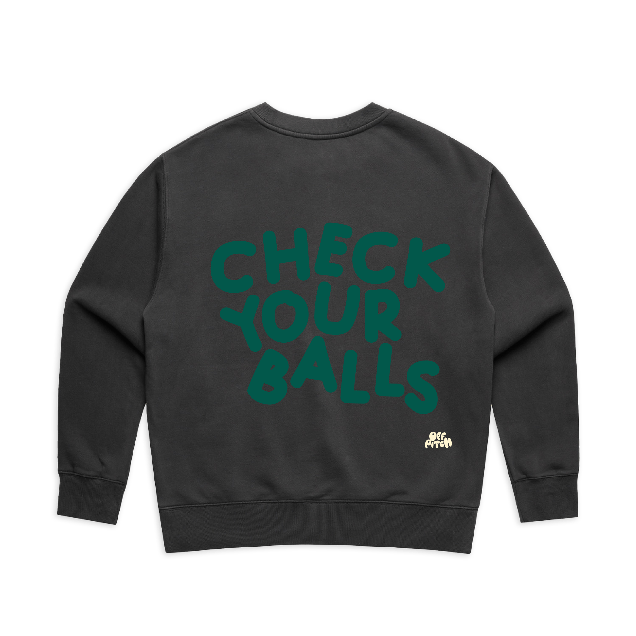 OffPitch X The OddBalls Foundation 'Check Your Balls' Sweatshirt - Off Black