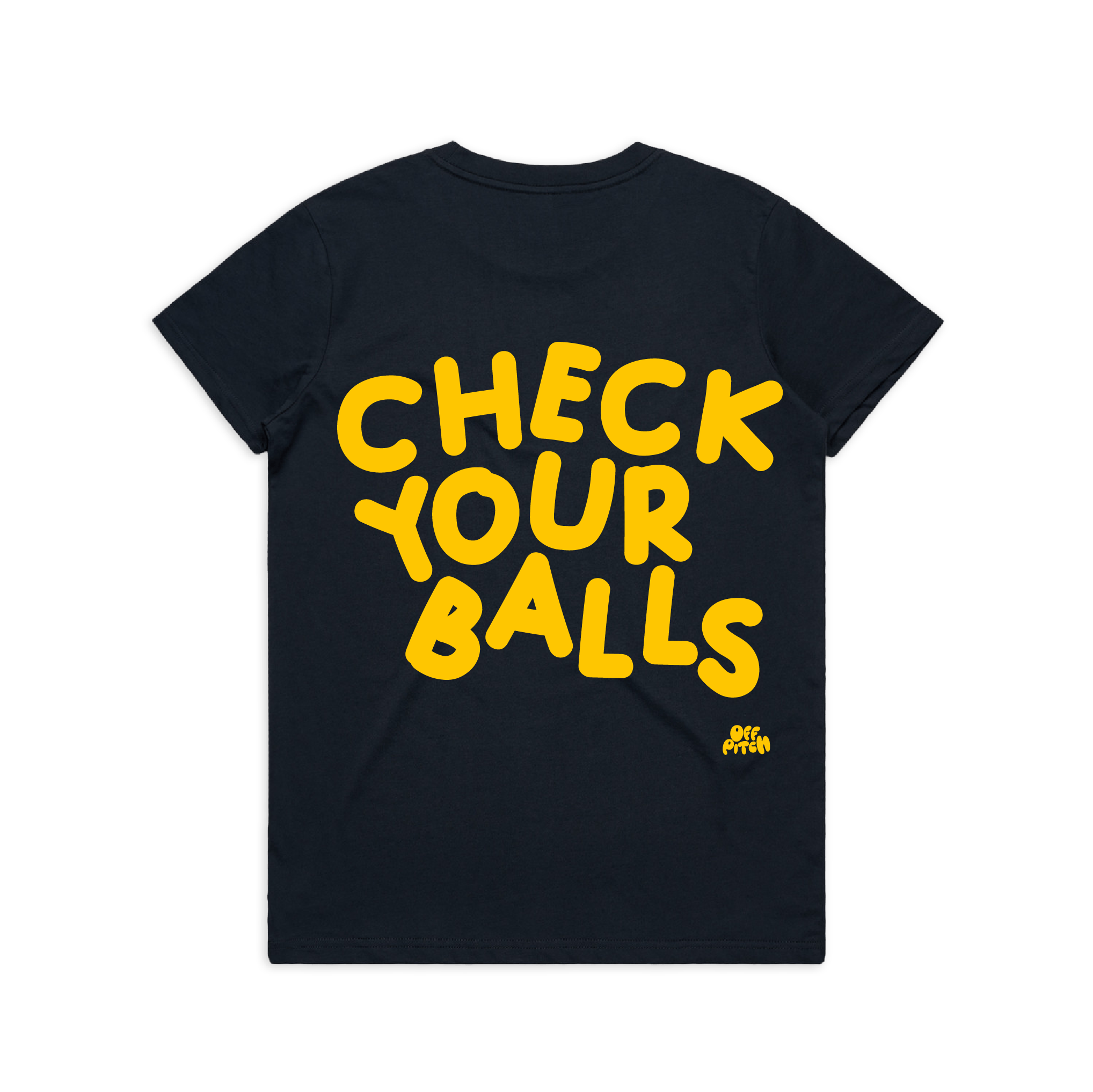 OffPitch X The OddBalls Foundation 'Check Your Balls' T-Shirt - Navy