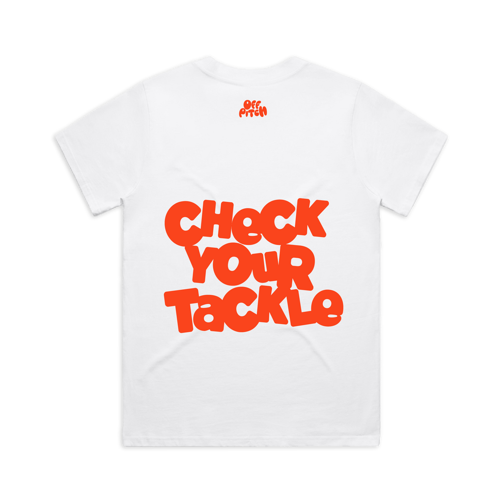 OffPitch X The OddBalls Foundation 'Check Your Tackle' T-Shirt - White