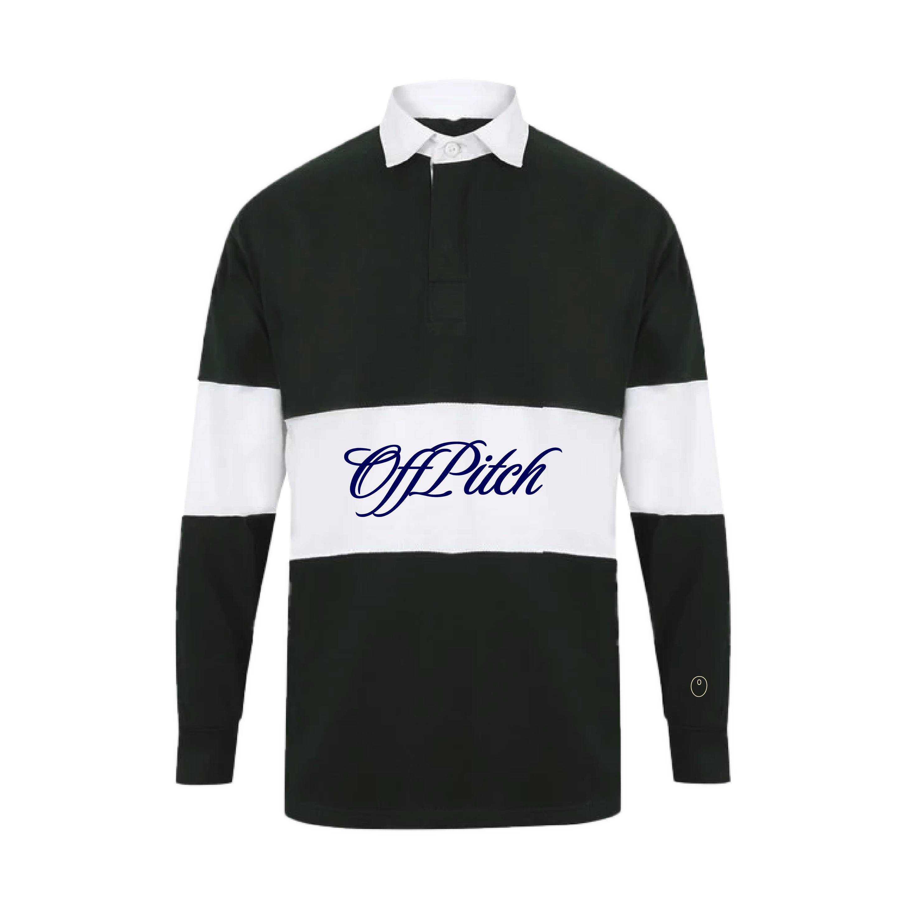 OffPitch Rugby Shirt - Bottle Green & White Panel