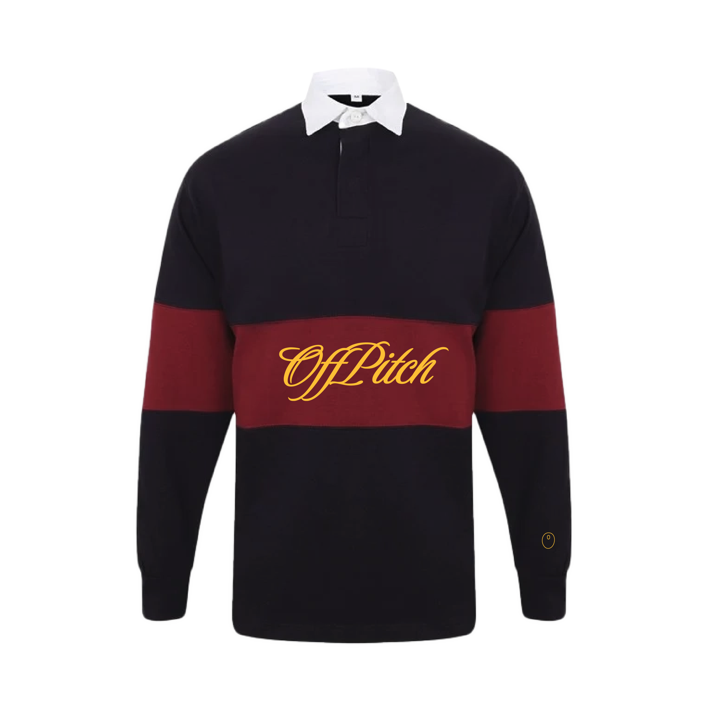OffPitch Rugby Shirt - Navy & Burgundy Panel